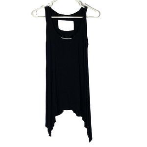 Dresden Womens Black Sleeveless Asymmetrical Hem Pullover Tank Top Size XS